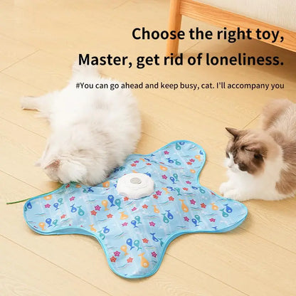 Interactive Hide & Seek Cat Toy with Moving Feather