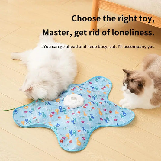 Interactive Hide & Seek Cat Toy with Moving Feather