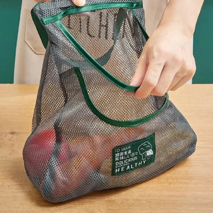 Reusable Hanging Mesh Storage Bag for Fruits & Vegetables