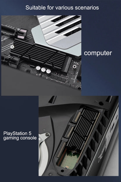 Aluminum M.2 SSD Cooler for NVMe NGFF 2280 SSDs – Thermal Cooling Heatsink
