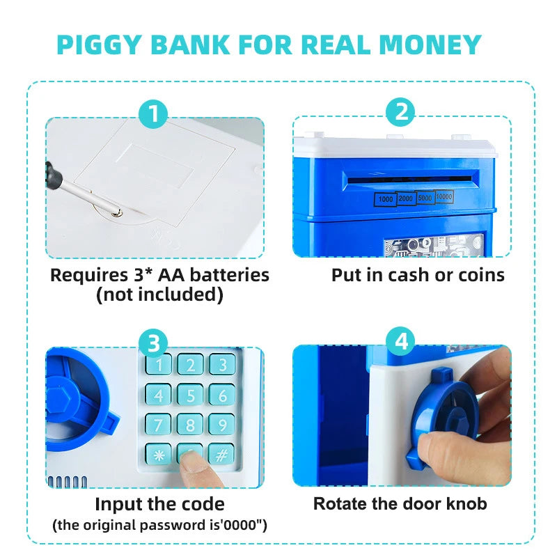 Electronic Piggy Bank ATM Safe with Password Lock