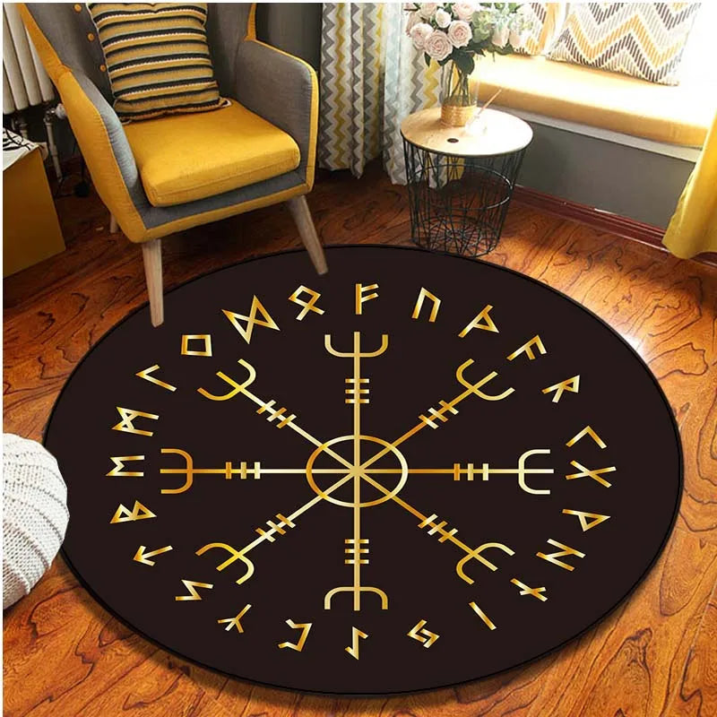 Viking Pattern Circular Non-Slip Foor Mat