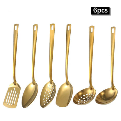 Gold Stainless Steel Kitchen Utensil Set