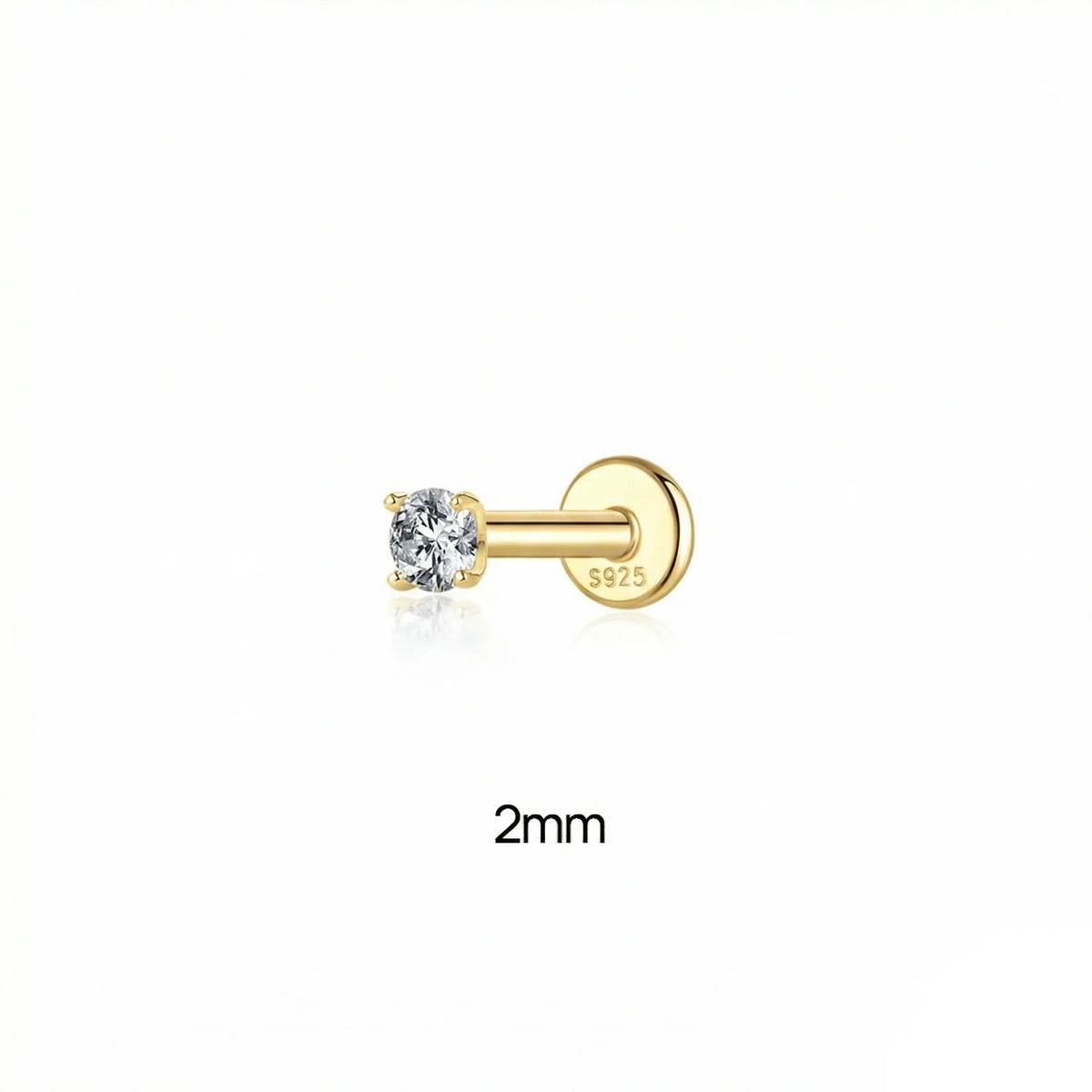 925 Sterling Silver Round Moissanite Stud Earring