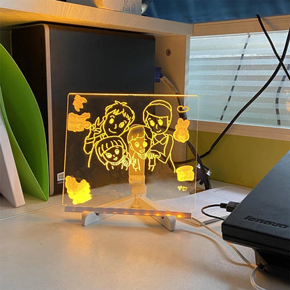 LED Acrylic Message Board with 7 Neon Markers