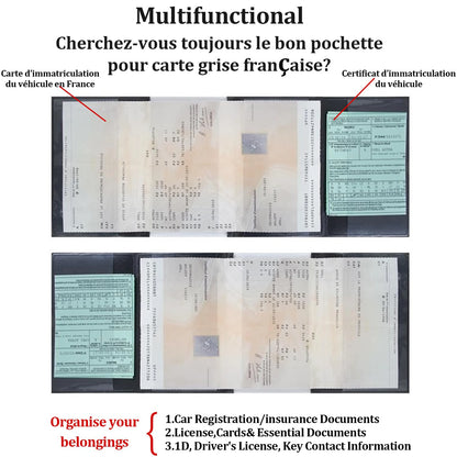 4-Fold Grey Vehicle Document & Licence Holder
