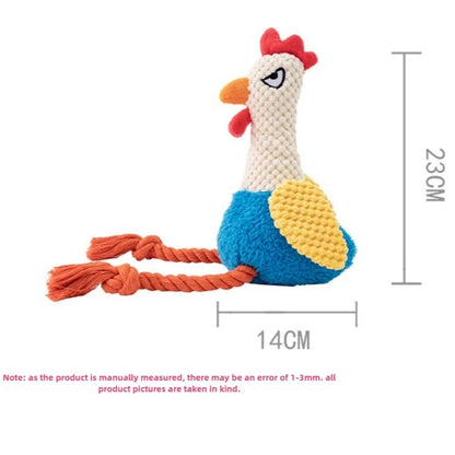 Plush Rooster Dog Toy – Cotton Rope Teeth Cleaning Chew Toy
