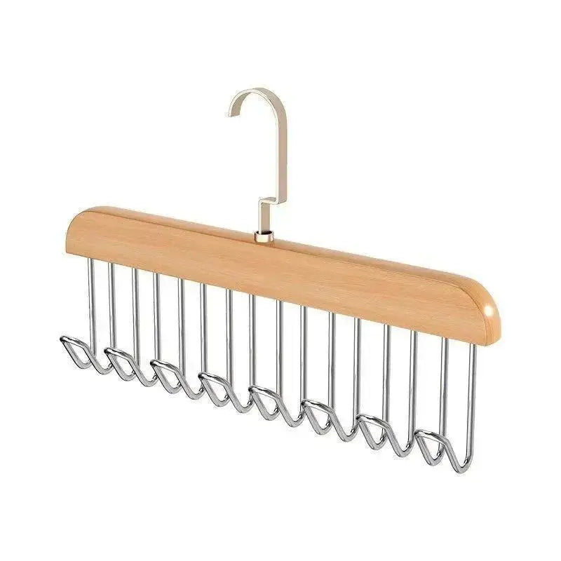 Solid Wood 8-Hook Multi-Purpose Clothes & Accessory Hanger