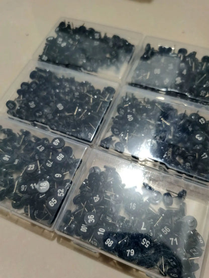Numbered Round Push Pins for Bulletin Boards