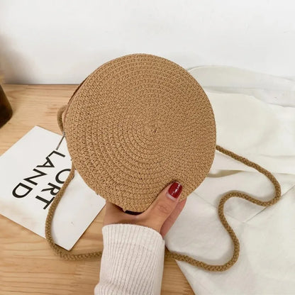 Round Straw Crossbody Bag