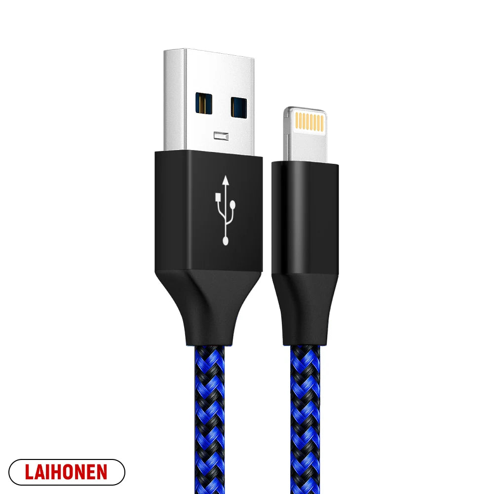 LAIHONEN USB-A to Lightning Braided Charging Cable