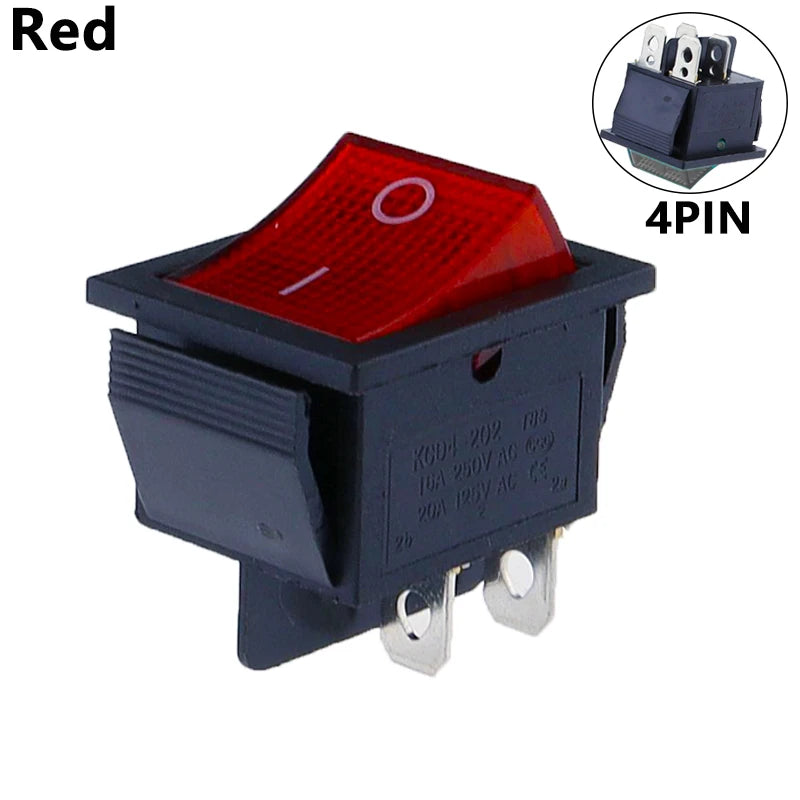 KCD4 Illuminated 4-Pin Rocker Power Switch