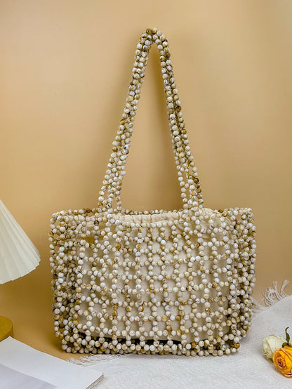 Handmade Pearl Beaded Shoulder Handbag