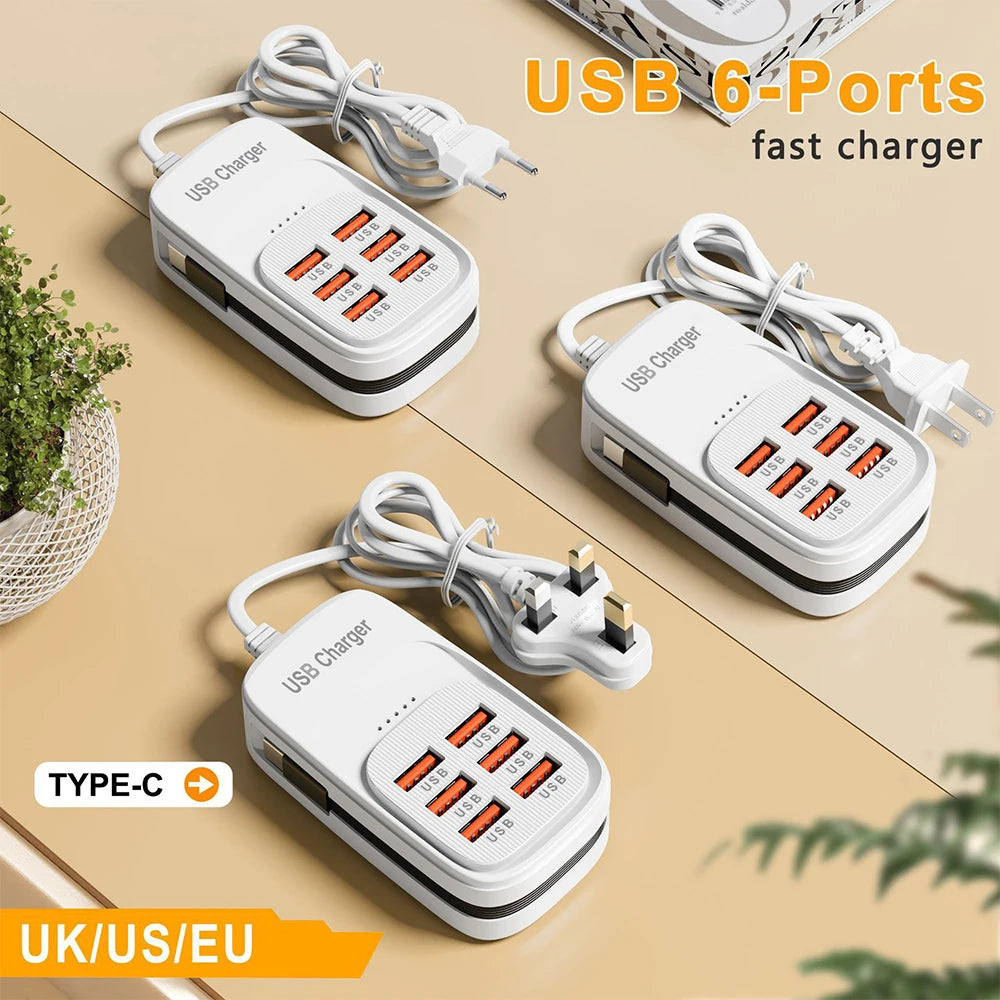 6-in-1 USB Desktop Charging Station