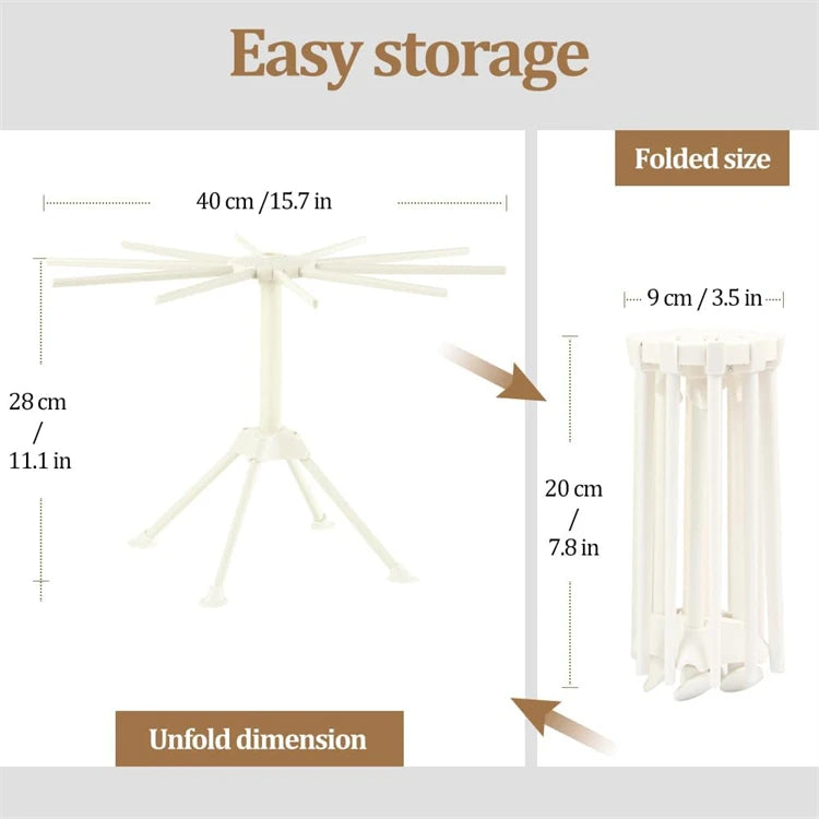 Collapsible Pasta Drying Rack with 10 Arms