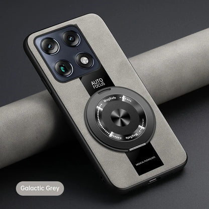 Luxury Magnetic Leather Phone Case with Rotating Ring Stand