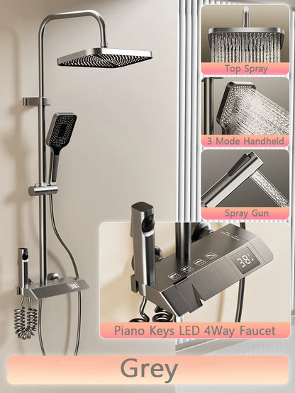 Digital LED Rainfall Shower System with Hand Shower
