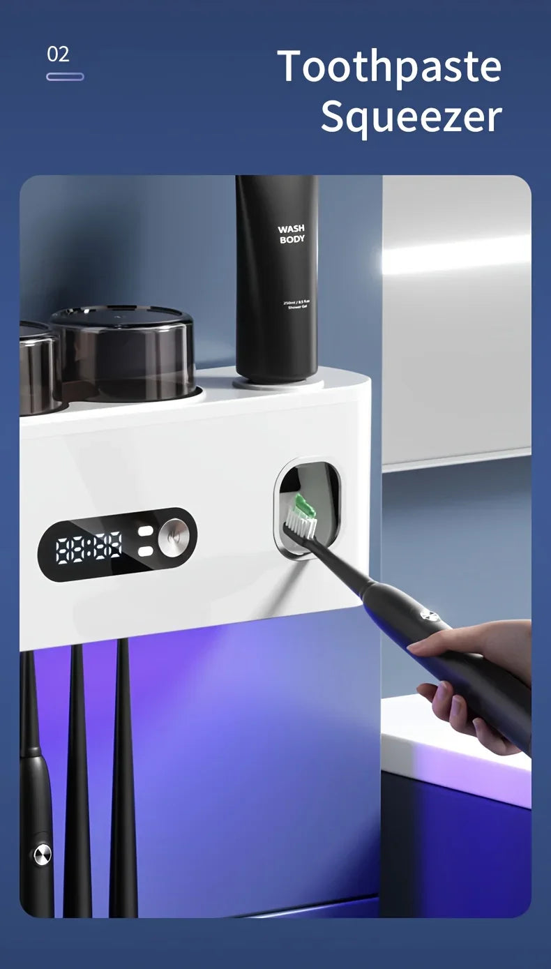 Smart Toothbrush Holder & Toothpaste Dispenser Station