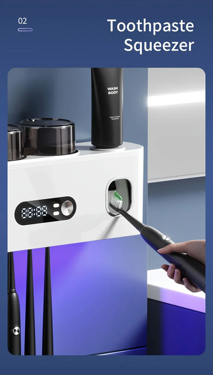 Smart Toothbrush Holder & Toothpaste Dispenser Station