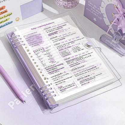 A5 Transparent PVC Binder Notebook