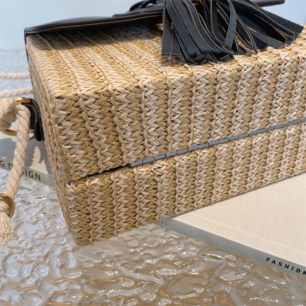 Straw Crossbody Beach Handbag