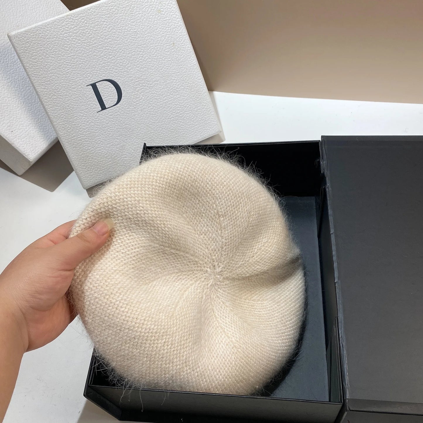Women’s Angora Rabbit Fur Beret Hat