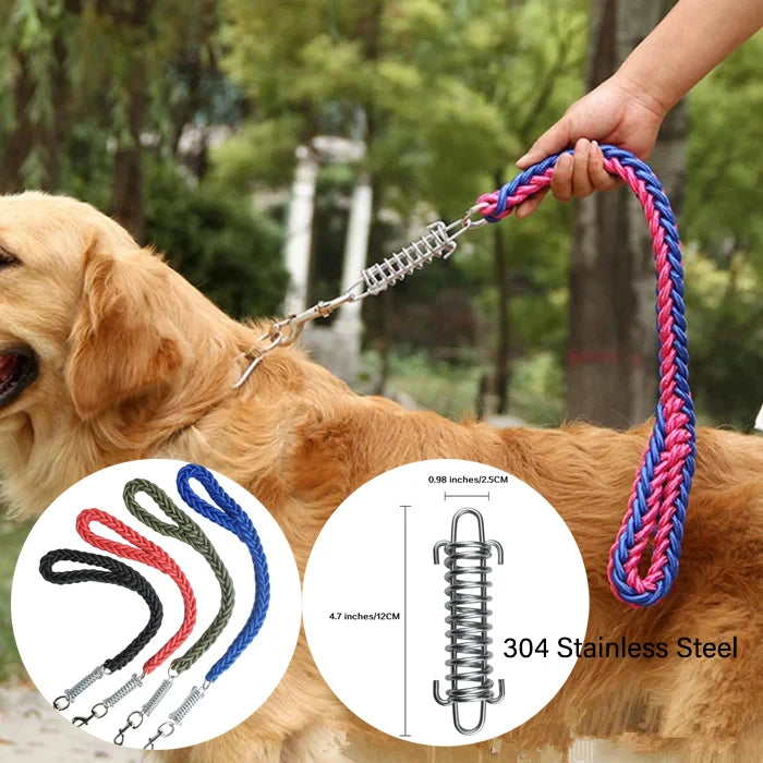 Shock Absorbing Dog Leash – Braided Nylon Training Lead