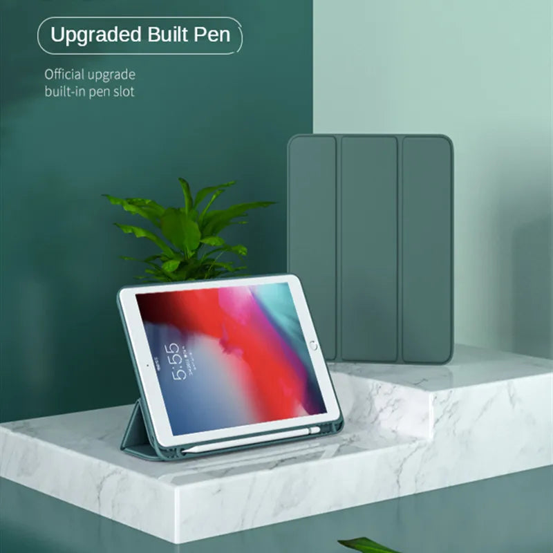 Smart Protective Case with Pencil Holder for Apple iPad