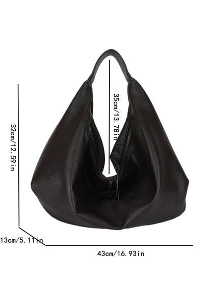 Large Hobo Shoulder Bag – Soft PU Leather Tote Handbag