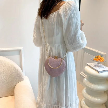 Heart Shape Evening Crossbody Bag