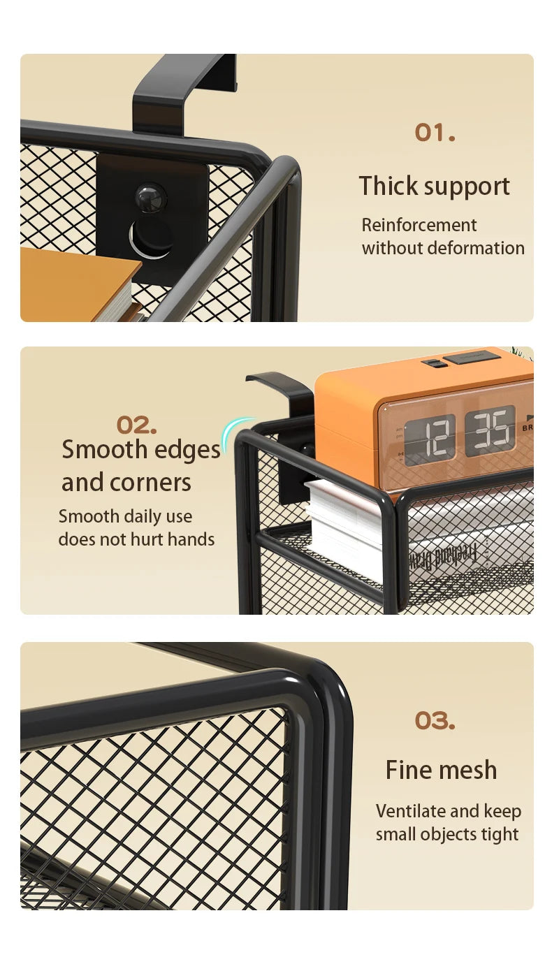 Mesh Desk File Organizer, 5-Tier Vertical Document Tray with Wall Mount Option