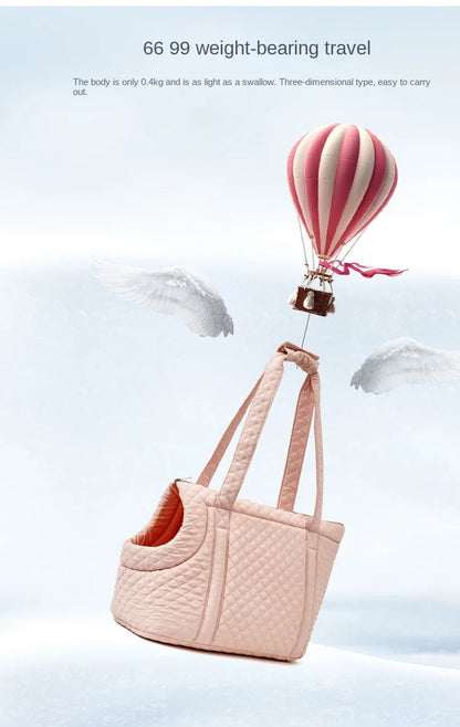 Quilted Pet Carrier Shoulder Bag