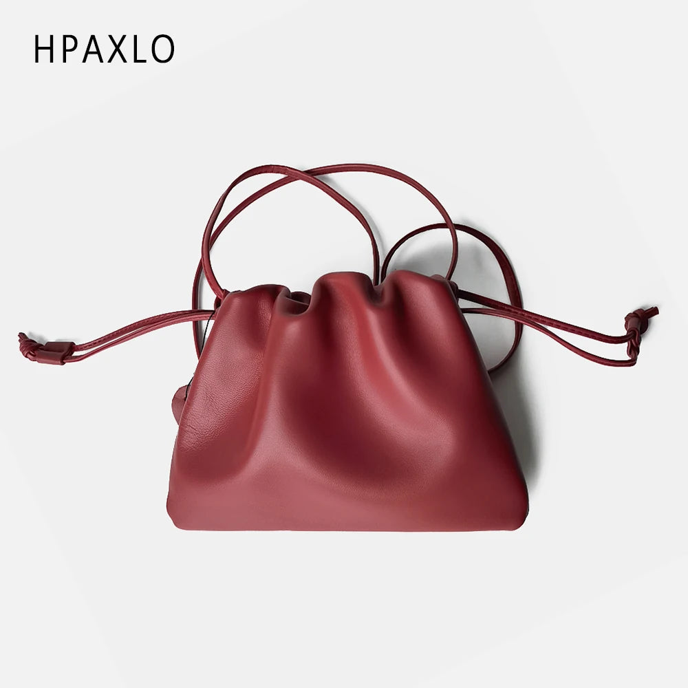 Genuine Leather Cloud Shoulder Bag