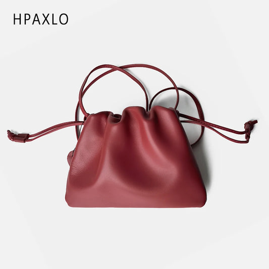 Genuine Leather Cloud Shoulder Bag