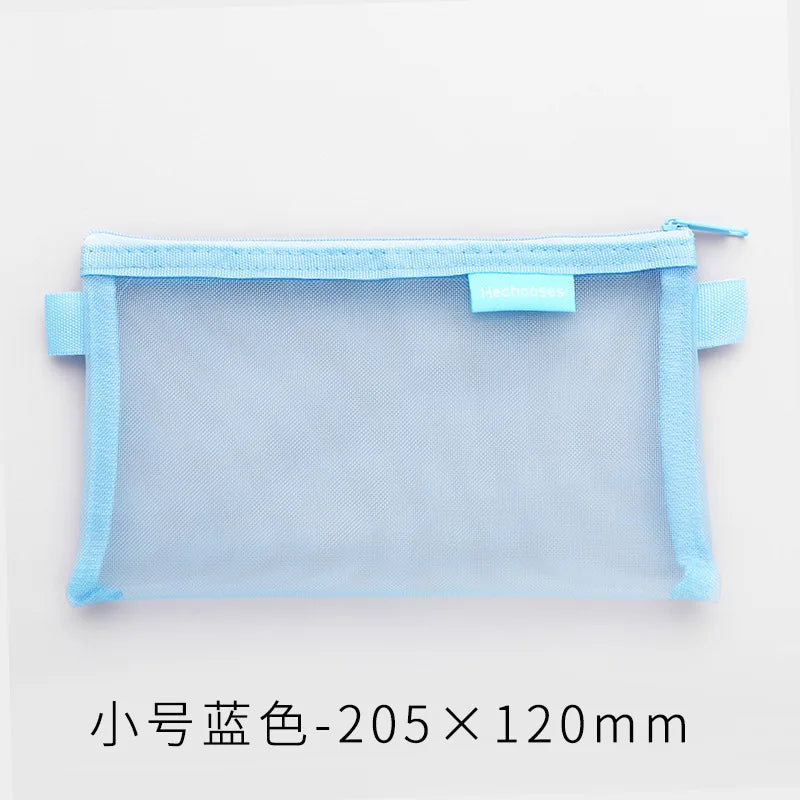 Large Capacity Transparent Mesh Pencil Case