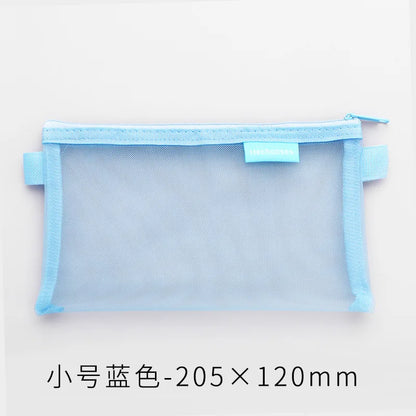 Large Capacity Transparent Mesh Pencil Case