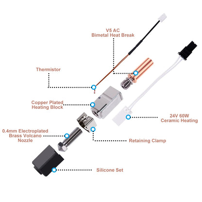 Upgraded Hotend Kit for Anycubic Kobra 2 Series 3D Printers