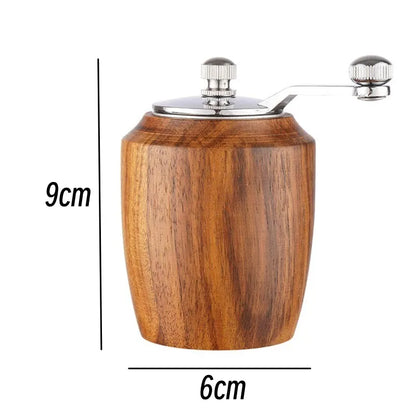 Hand-Crank Wooden Pepper Grinder