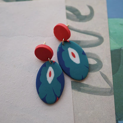 Flower Abstract Art Deco Pattern Earrings