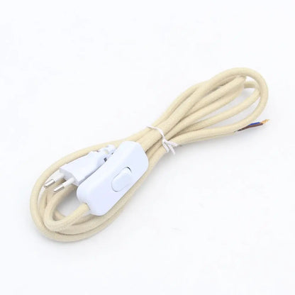 Fabric Covered EU Power Cord with Switch