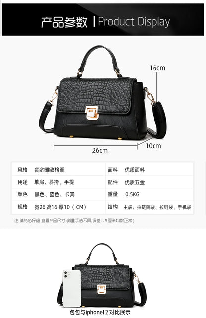 Large Capacity Leather Crossbody Handbag for Women