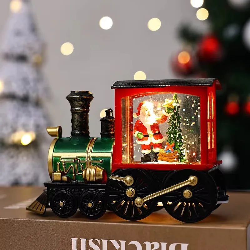 LED Christmas Train Snow Globe Ornament