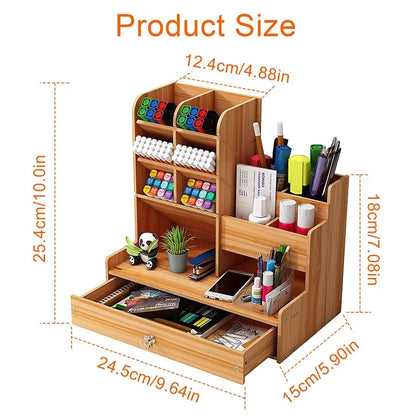 Wooden Desktop Storage Organizer