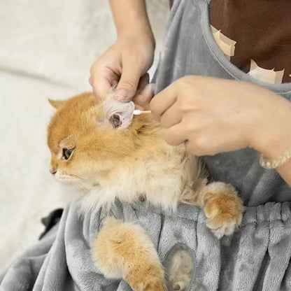 Plush Cat Carrier Apron with Cozy Pouch