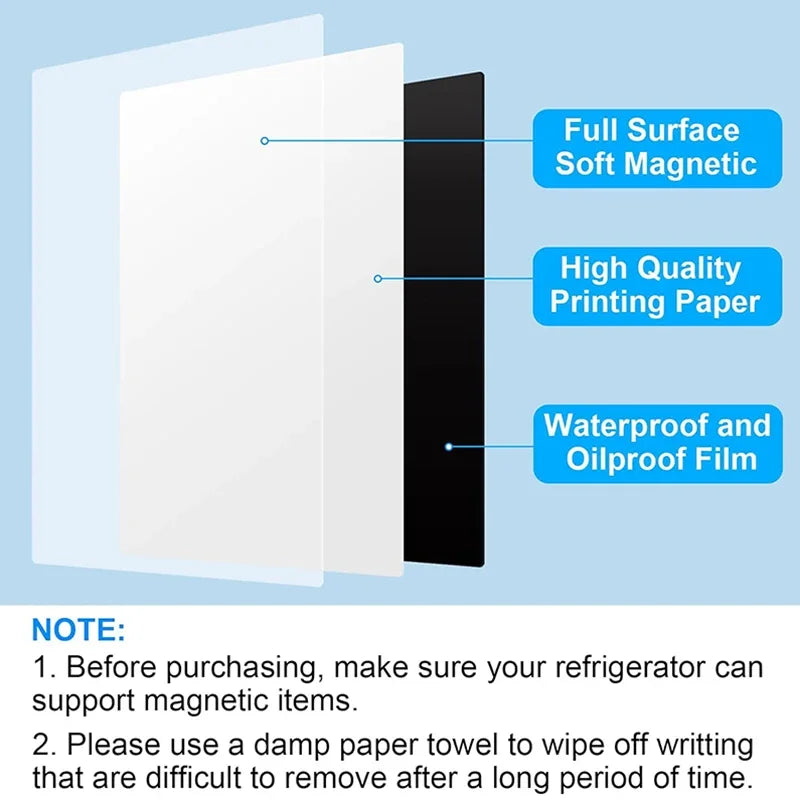 A4 Magnetic Dry Erase Whiteboard for Refrigerator