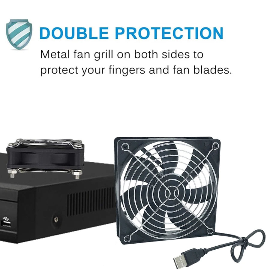USB Cooling Case Fan for Router, DVR & TV Box