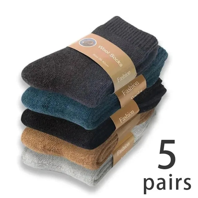 Men’s Thick Winter Wool Socks 5 Pairs
