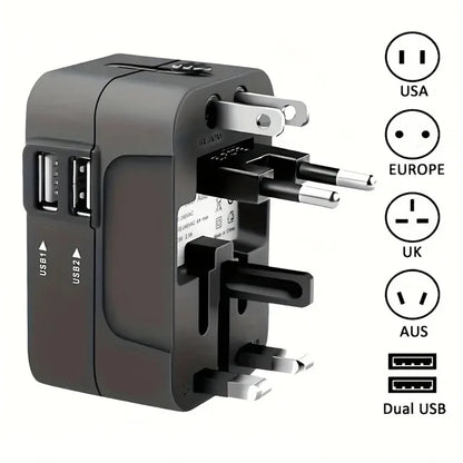 Universal Travel Power Adapter with Dual USB Ports