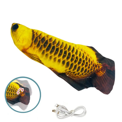 USB Rechargeable Interactive Floppy Fish Cat Toy