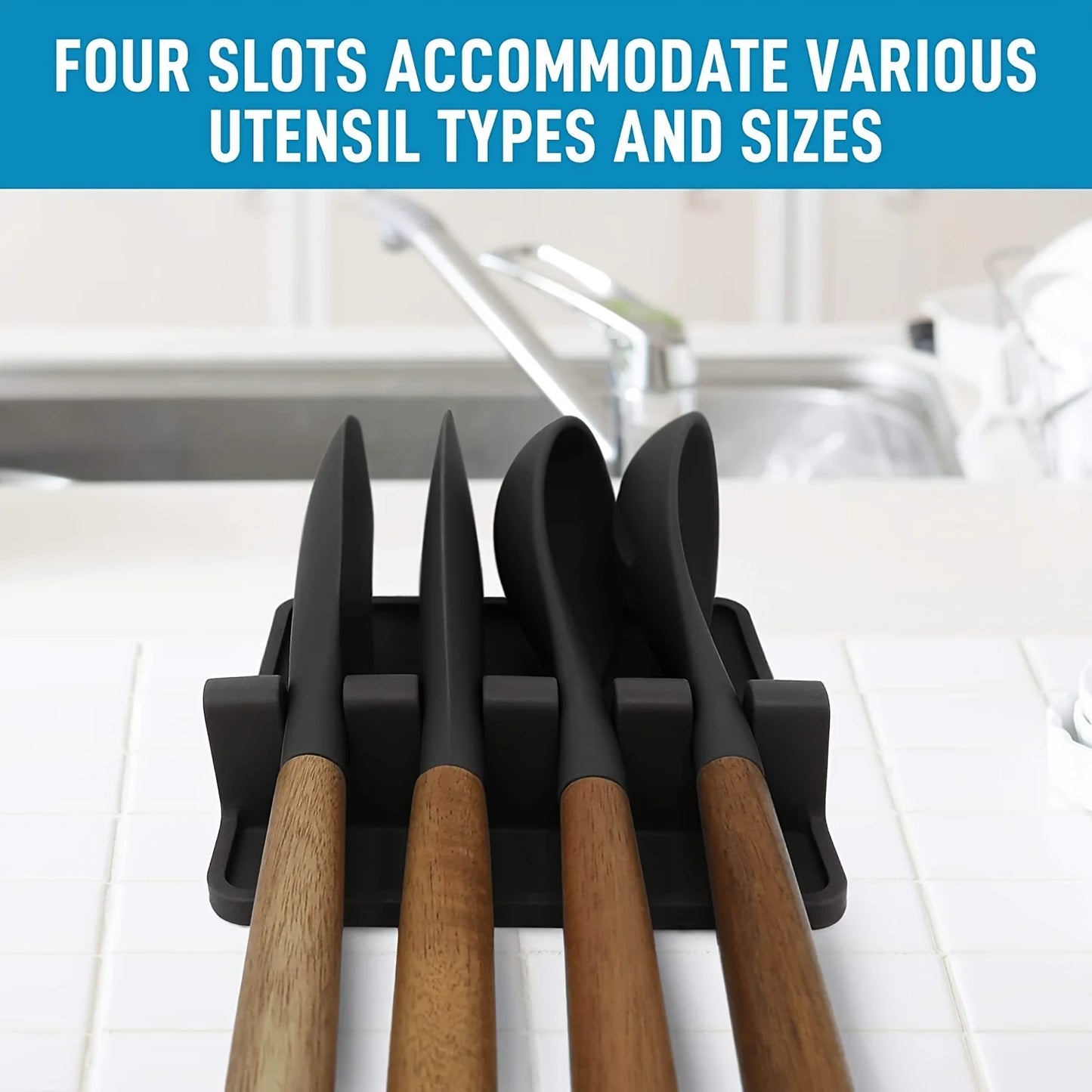 Silicone Kitchen Utensil Rest & Drying Tray
